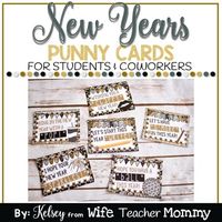 New Year's Cards for Students and Coworkers! Punny Cards for The New Year are perfect to give students after returning from the Holiday break! They are a great pick me up as everyone is headed back to school after having time off. A perfect way to wish a happy new year to your students and team memb...