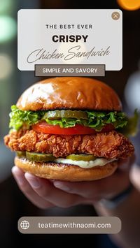 Discover the ultimate crispy chicken sandwich recipe that’s packed with flavor! Perfectly fried chicken breast, fresh lettuce, juicy tomatoes, and a creamy sauce on a soft bun. This easy-to-follow recipe will have your family asking for more. Whether for lunch or dinner, this crispy sandwich is a winner!