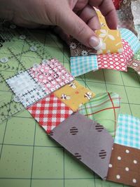 GREAT way to do tiny 4 patches!!! Bee In My Bonnet: Bee in my Bonnet Row Along - Row One...these are only 1 inch square