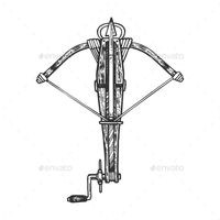 Crossbow Weapon Engraving Vector Illustration #Weapon, #Crossbow, #Engraving, #Illustration