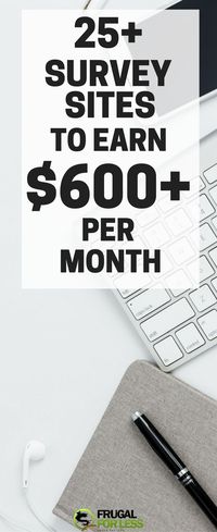 Here's a list of the 25 best survey sites that will make you an extra $600 per month. Make Money | Save Money | Work From Home | Work At Home | Make Money Online Fast | Make Money Online Free | Make Money Online Legit | Side Hustle | Extra Cash | Free Mon