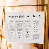 Infographic Wedding Sign, Unique Wedding Welcome, Fun Wedding Sign with Icons, Wedding Trivia Sign, Modern Bold, Our Love Story, SN095B_IS by StudioNellcoteDIY on Etsy