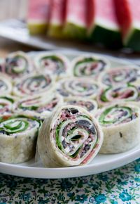 Salami, Olive and Cream Cheese Pinwheels - I Wash You Dry