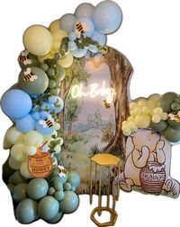 Decoración para baby shower de winnie pooh