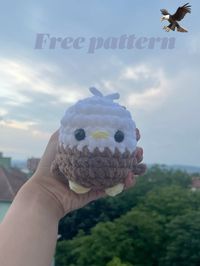 Free crochet pattern for eagle 🤍🤎💛!!! @sar78a @sofija0109 #crochet #crocheteagle #crochetfreepattern