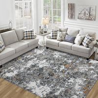 Amazon.com: Area Rug 9x12 Living Room: Large Washable Rug with Anti-Slip Backing Non-Shedding Stain-Resistant Soft Abstract Carpet for Bedroom Dining Room Nursery Home Office (Gray/Multi) : Home & Kitchen