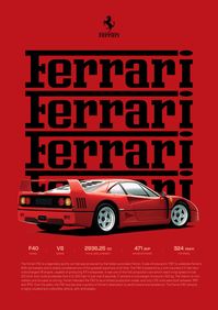 Ferrari F40 poster by Sardor Abdujalolov on Dribbble