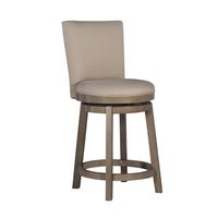 The Big & Tall Davis Counter Stool has a rustic, yet elegant look that offers instant style to your home decor. Upholstered in a natural linen-look fabric with a rounded back and circular seat, this graceful stool is both comfortable and fashion forward. Rustic Taupe finish. Some assembly required. | Davis Counter stool in Ivory by Linon