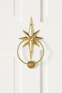 Hanging hardware included Brass Imported | Arthur Door Knocker by Anthropologie in Brown