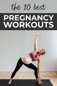 Stay strong throughout pregnancy with these 10 PREGNANCY WORKOUTS for women! These workouts are low impact, but high intensity and designed for expecting mamas who worked out before pregnancy!