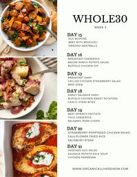 Whole30 Meal Plan Week 3 - Organically Addison