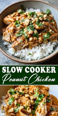 Looking for a flavorful, hassle-free dinner? Our Slow Cooker Peanut Chicken is the perfect solution! This savory dish combines tender chicken with a rich, creamy peanut sauce, creating a meal that’s both comforting and satisfying. ✨ Excited to try this delicious dish? Click the link for the full recipe and enjoy a hassle-free dinner tonight! ✨ #SlowCookerRecipes #PeanutChicken #EasyDinner #ComfortFood #MealPrep #FamilyFavorites #YummyRecipes #Foodie #DinnerInspiration #InstaFood