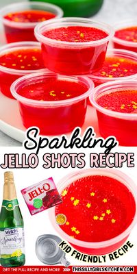 Jello shots, but kid-friendly? Yes, please! These sparkling jello shots from This Silly Girl's Kitchen are alcohol-free, but still just as fun as the boozy versions. These virgin jello shots are made with raspberry jello and sparkling grape juice for a delicious and fun treat the whole family can enjoy. Try them today!