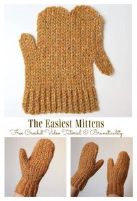 The Easiest One Piece Mittens Free Crochet Pattern - DIY Magazine