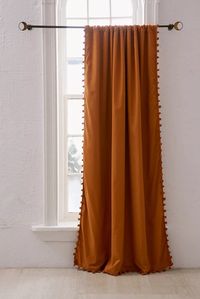 Handmade  Rust Color Tassels Shower curtain extra long Farmhouse shower curtain with Tassel on edge, Washed 100% Cotton Curtains, Fringed Curtain Fabric: 100% Cotton, Re-shirked 200TC High Quality fabric. Design: Rod pocket with Pom Pom Tassels Curtain Item Including: One Panel Curtains or Two panel curtains (As per Select)  Care: Easy Washable, Hand-wash and Machine wash in Cold Water. Color : Rust Color Curtain Our Curtains Made from 100% cotton crisp high quality cotton fabric. Washed and dri