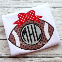 Machine Embroidery Design Applique Football Bow Beaded INSTANT DOWNLOAD