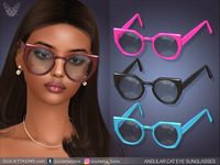 The Sims Resource - Angular Cat Eye Sunglasses