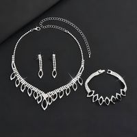 Fashion Women's Jewelry Set Bridal Accessories Rhinestones Water Droplets Jewelry Set High-quality