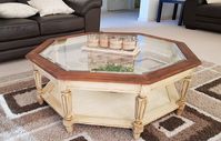 Octagon coffee table cream rustoleum java brown glaze