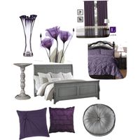 Purple transitional bedroom by melissacanedy on Polyvore featuring polyvore, interior, interiors, interior design, home, home decor, interior decorating, ExceptionalSheets, KAS Australia, Lush DÃ©cor, Waterford, Lenox, Rizzy Home, Lene Bjerre and bedroom