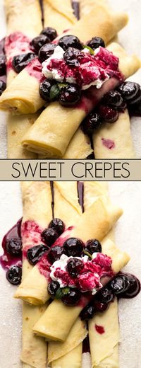 Custard Filled Crepes Recipe with Blueberry Sauce - Valentina's Corner