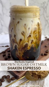 Save your money and make this Starbucks-inspired iced brown sugar oatmilk shaken espresso at home! No syrups or espresso machine is required.