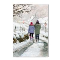 Trademark Fine Art 'Couple in Snow' Canvas Art by The Macneil Studio, Size: 16 x 24, White