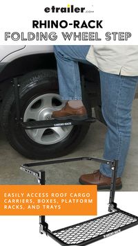 Load and unload roof-mounted accessories quickly and easily with this wheel step. It fits a wide variety of tire sizes, and it simply slips over your wheel to allow quick access to rooftop cargo carriers, cargo boxes, platform racks and trays.