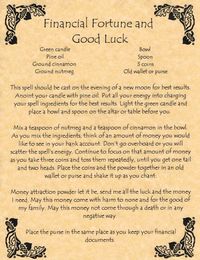 Financial Fortune & Good Luck Spell