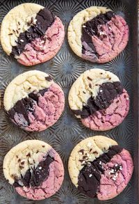 Neapolitan Cookies are beautiful to look at and so delicious! Naturally flavored with freeze-dried strawberries and Dutch cocoa powder, they're bound to become your favorite cookie. #cookies #baking #strawberries #neapolitan #cocoapowder #recipes