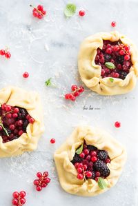 Rustic Sour Cream Tartlets with Summer Berries