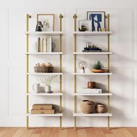 With just the right touch of metal and wood, Theo is a large-scale storage piece is a polished piece to show off your favourite books and decor pieces. Made of quality materials to ensure the product’s structural integrity over time. Create complete modular wall unit by lining several bookcases up together on a wall.