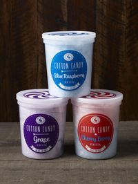 We guarantee this trio is berry delicious! It's time to spruce up your fruit bowl with Blue Raspberry Cotton Candy, Grape Cotton Candy, and Cherry Berry Cotton Candy. Each batch is handcrafted and packed fresh. How much cotton candy is this? 1.2 ounces of cotton candy in a 32 ounce tub. What is the shelf life of this product? When unopened and properly stored, the shelf life is 6 months. Just keep it sealed out of hot heat and direct light. How long until I receive my order? Please allow 1-2 bus