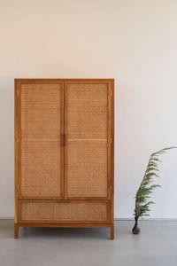 Rattan Closet
Oak closet combined with natural cane. Can be ordered without the drawer, with a hanging rack or inner shelving.

 
Functions
Closet / Storage / Kitchen Cabinet

 
Wood Type
Oak, Oak Veneered Plywood, Rattan