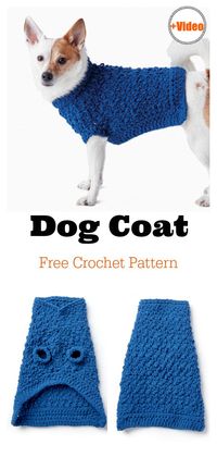 Dog Coat Free Crochet Pattern and Video Tutorial #freecrochetpatterns #crochetforpet #dogcoats