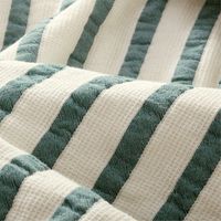 Teal Striped Waffle Weave Organic Cotton Kids Full/Queen Quilt + Reviews | Crate and Barrel