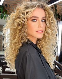 Warm Blonde Long Curly Hairstyle