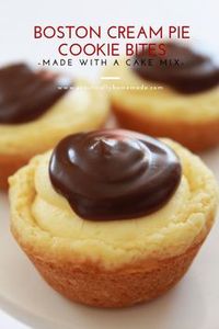 Boston Cream Pie Cookie Bites