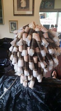 spiral perm on beige rods--the wrap