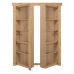 The Murphy Door 48 in. x 80 in. Flush Mount Assembled Alder Unfinished Out-Swing Solid Core Interior French Bookcase Door, Unfinished Wood