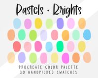 Pastels & Brights Procreate Color Palette Color Swatches | Etsy