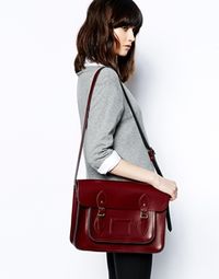 Image 4 of Cambridge Satchel Company 14" Leather Satchel in Oxblood