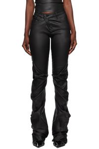 Ottolinger: Black Drape Biker jeans | SSENSE