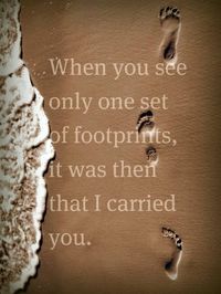 Footprints in the sand ....