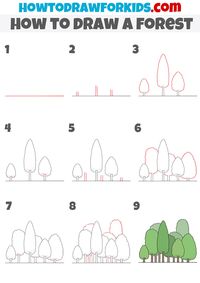 How to Draw a Forest - Easy Drawing Tutorial For Kids