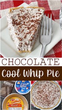 This easy no bake Chocolate Cool Whip Pie is made with only three ingredients, Cool Whip, melted chocolate, and a pre-made graham cracker crust. Customize it with your favorite toppings for a delicious treat.