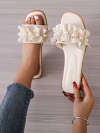 Beige Preppy,Fashionable Collar     Embellished   Women Shoes