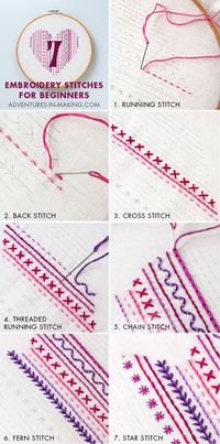 7 Embroidery Stitches For Beginners                                                                                                                                                                                 More