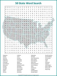 50 states word search