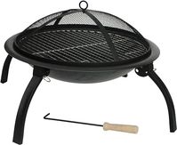 HH Home Hut Fire Pit Folding Portable heater for Outdoors,Ideal for Garden BBQ and Camping Stove Firepit, Outdoor Log Burner Garden Heaters & Fire Pits With Cover Carry bag, Poker, Grate And Grill : Amazon.co.uk: Garden